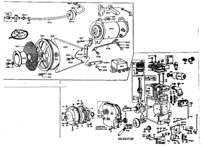 Replacement Parts Diagram and Parts List for 144400-144454 0015 - 0050 Briggs and Stratton Engine